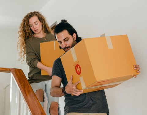People carrying boxes