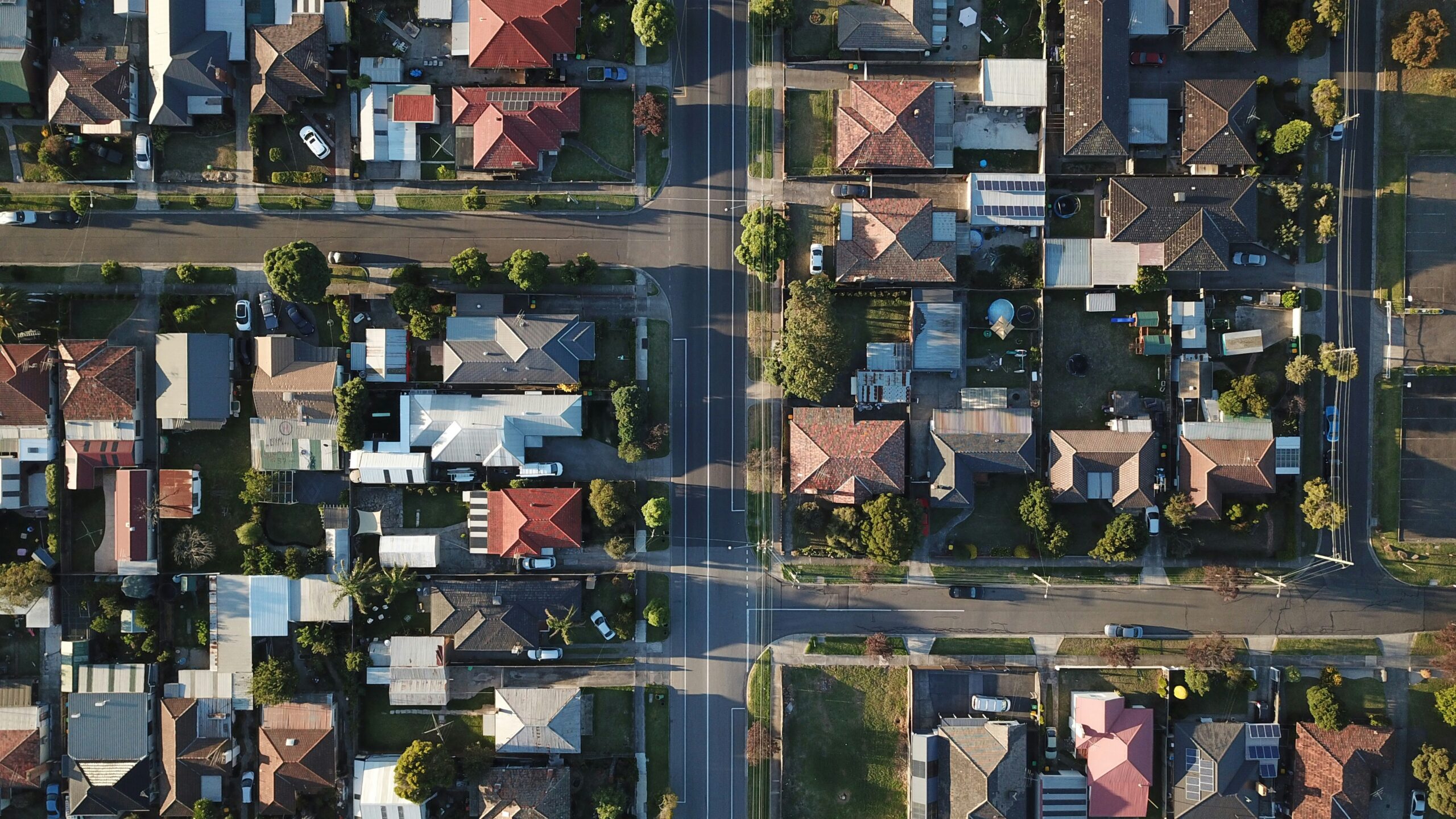 Birds eye view of houses