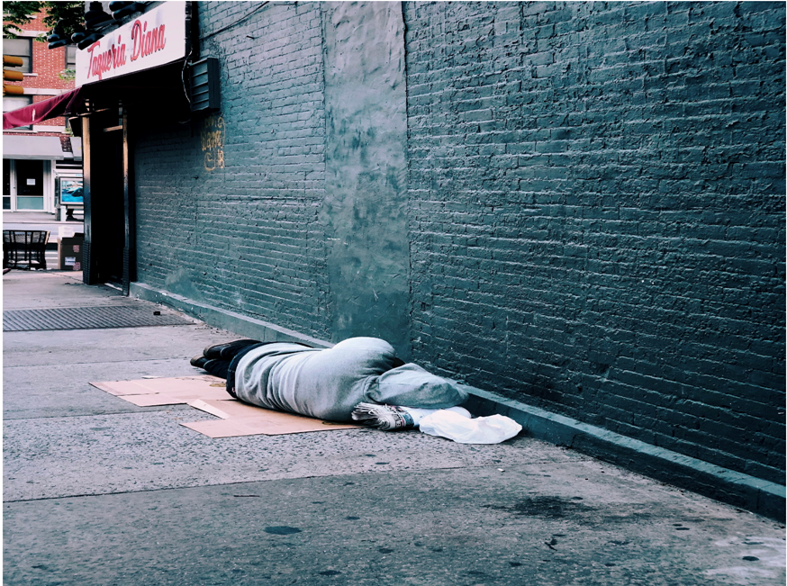 Person sleeping on the street