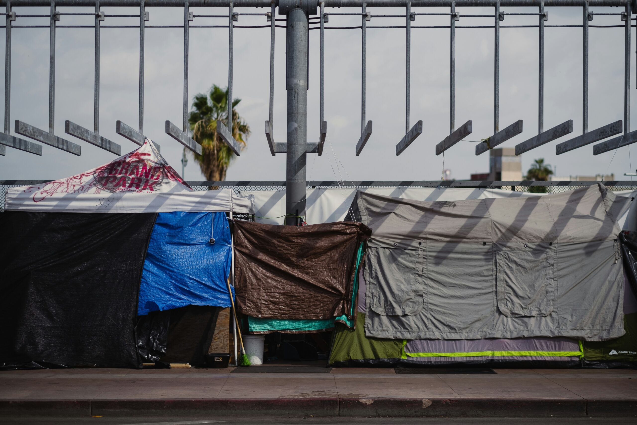 tents on side of road